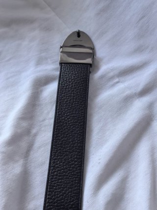 Cinturón Coach Hombre Hebilla C Plata Negra