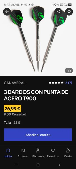 3 Dardos Acero T900