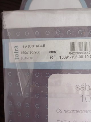 2 Juegos Sábanas Ajustables Algodón Blancas