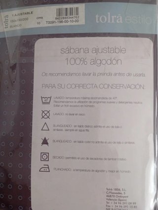 2 Juegos Sábanas Ajustables Algodón Blancas