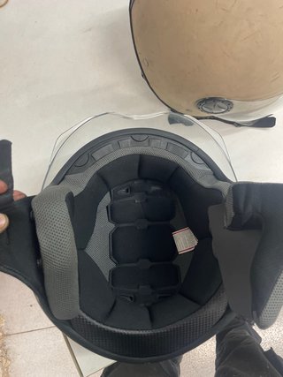 Casco Scooter XL Beige y Negro