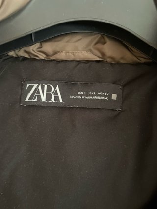 Plumas Zara acolchado marrón capucha desmontable