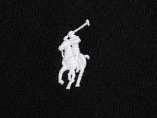 Sudadera Ralph Lauren Negra con Blanco y  Capucha
