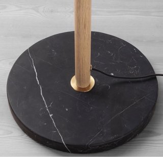 Lámpara de pie IKEA EVEDAL Roble y Cristal