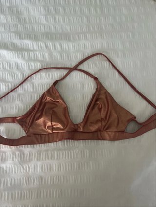 Top Bikini Dorado y Rosa Metálico