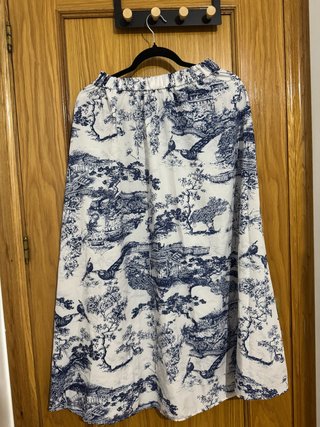 Falda Estampada Azul y Blanca