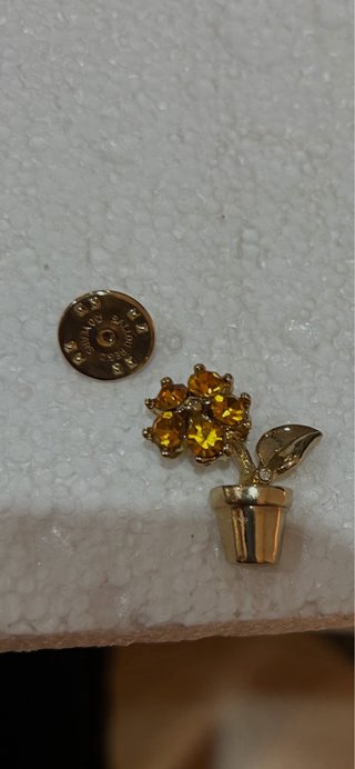 Broche Vintage Ballou 130 Years - Maceta Flor Amar
