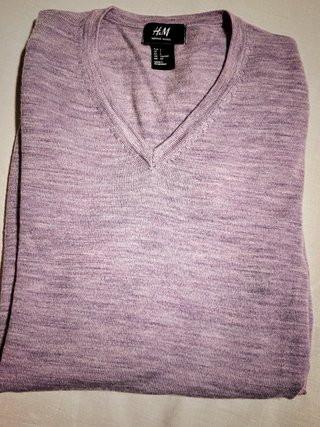 Jersey de Lana Merino H&M morado jaspeado Talla S