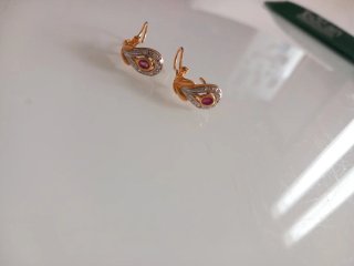Pendientes Oro y Circonitas Cierre Omega