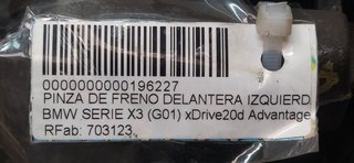 PINZA DE FRENO DELANTERA IZQUIERDA BMW X3 (F25) sDrive18d Advantage