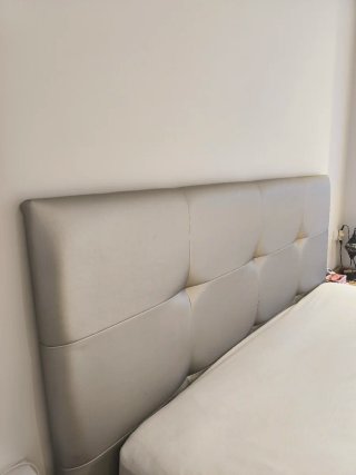 Cabecero 180 cm plateado polipiel