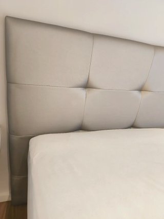 Cabecero 180 cm plateado polipiel