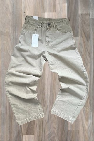Pantalones Anchos Zara Beige