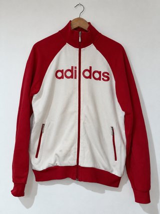 Adidas Sudadera Cremallera Roja Vintage 90s