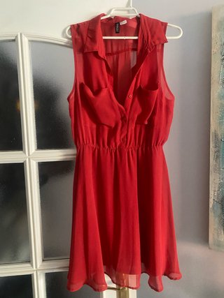 Vestido Rojo de Gasa H&M