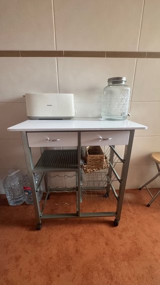 Carrito Auxiliar de Cocina con Ruedas.