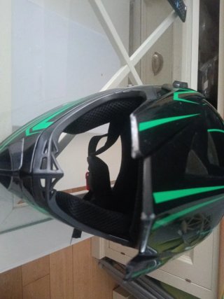 Casco de Motocross Negro y Verde