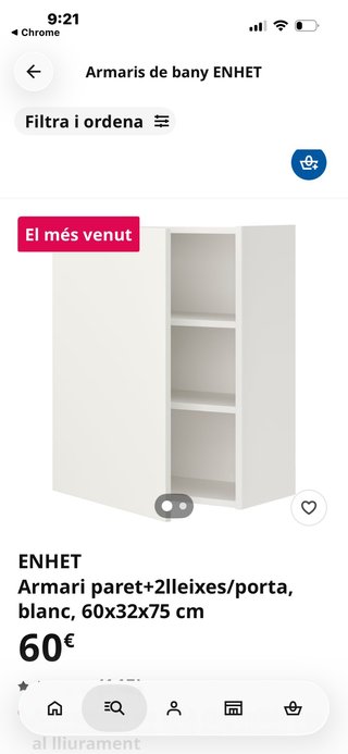 Armario baño Ikea ENHET blanco