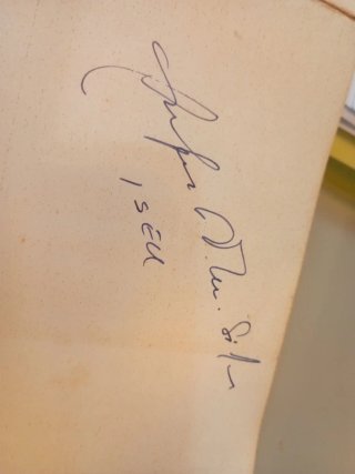 Joya histórica firma manuscrito por el presidente