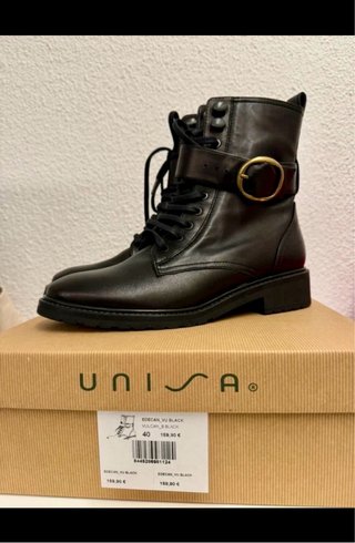 Botas de Piel Unisa Negras Talla 40