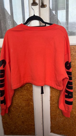Sudadera Crop Bershka  Naranja