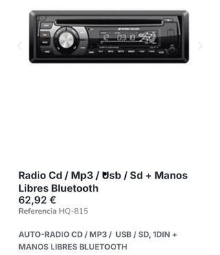 Radio Coche Speed Sound HG-B15