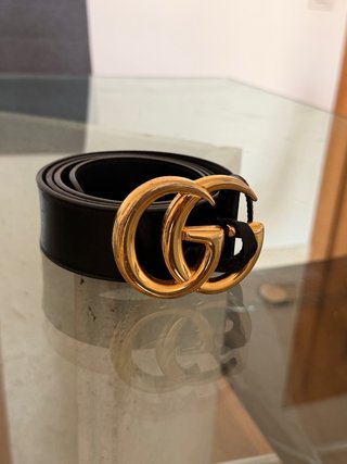 Cinturón Gucci GG Dorado Negro Original