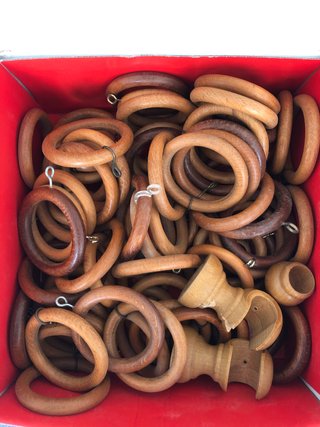 Set di anelli in legno per tende