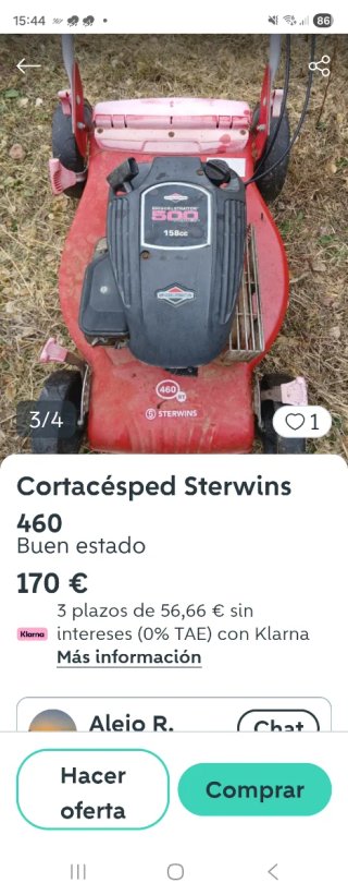 Cortacésped Sterwins 460 Gasolina