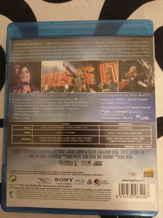Blu-ray Michael Jackson's This Is It.