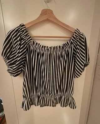 Blusa hombros descubiertos rayas