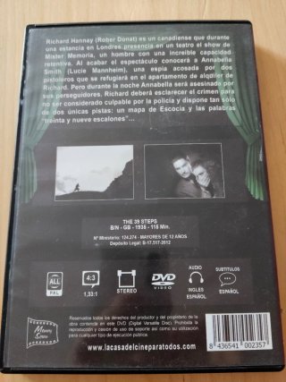 DVD Alfred Hitchcock 39 Escalones
