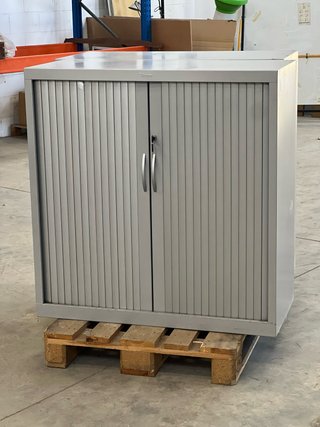 Armario oficina metal persiana gris