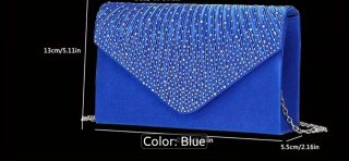 Bolso de fiesta azul con pedrería