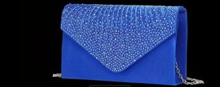 Bolso de fiesta azul con pedrería
