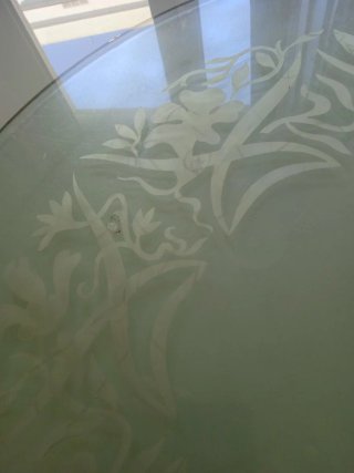 Cristal modernista floral ,años 60,pieza unica.