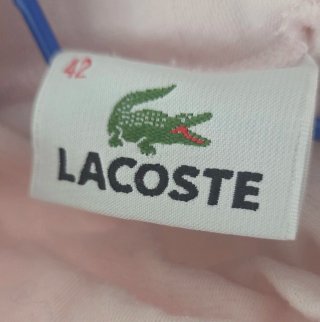 Jersey Lacoste cuello alto, manga larga rosa mujer