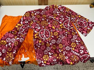 Disfraz hippie mujer años 60 70 talla XXL