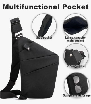 Bolso bandolera antirrobo OSOCE negro