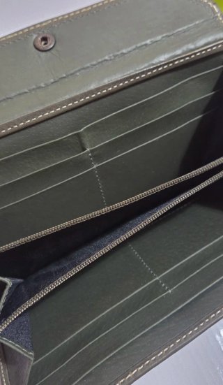 Cartera verde Piel Noble