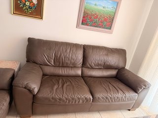 2 Sofás de Piel Marrón