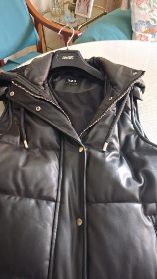 Chaleco piel argo Zara negro