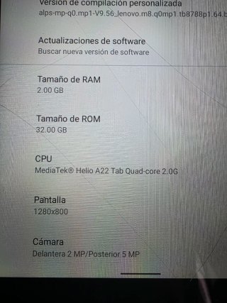 Tablet Lenovo M8 Negra