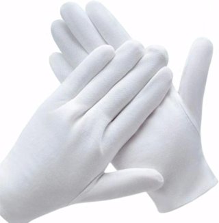 Guantes de algodón blancos