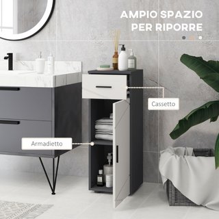 Armario baño aglomerado cajón 2 niveles 30x30x82cm