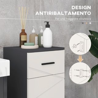 Armario baño aglomerado cajón 2 niveles 30x30x82cm