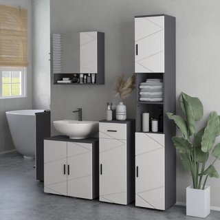 Armario baño aglomerado cajón 2 niveles 30x30x82cm
