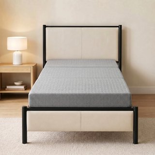Colchón plegable futón espuma 200x90 cm gris claro