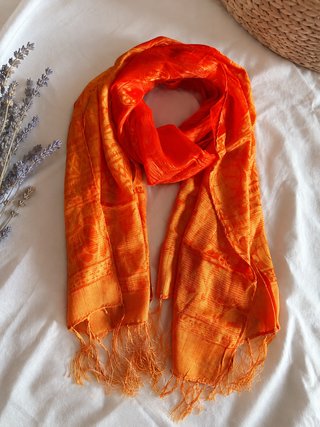 Pañuelo Vintage Naranja Estampado mujer Bufanda