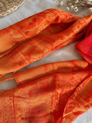 Pañuelo Vintage Naranja Estampado mujer Bufanda
